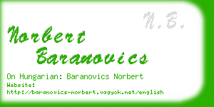 norbert baranovics business card